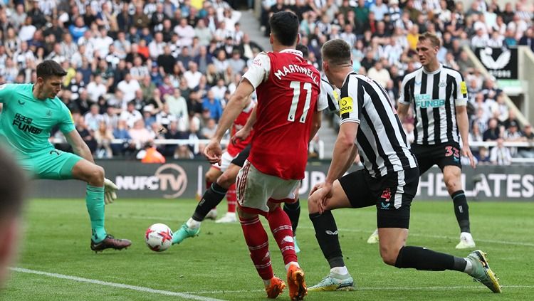 Gabriel Martinelli menjadi aktor gol kedua timnya di laga Newcastle United vs Arsenal (07/05/23). (Foto: REUTERS/Scott Heppell) Copyright: © REUTERS/Scott Heppell
