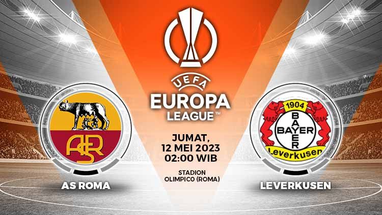 Prediksi pertandingan antara AS Roma vs Bayer Leverkusen (Liga Europa). Copyright: © Grafis: Yuhariyanto/Indosport