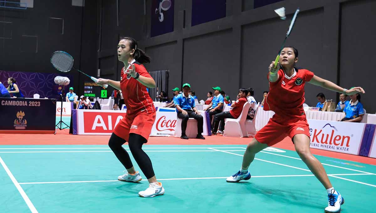 Pasangan ganda putri Indoonesia Febriana Dwipuji Kusuma/Amalia Cahaya Pratiwi di SEA Games 2023. (Foto: PBSI) Copyright: © PBSI