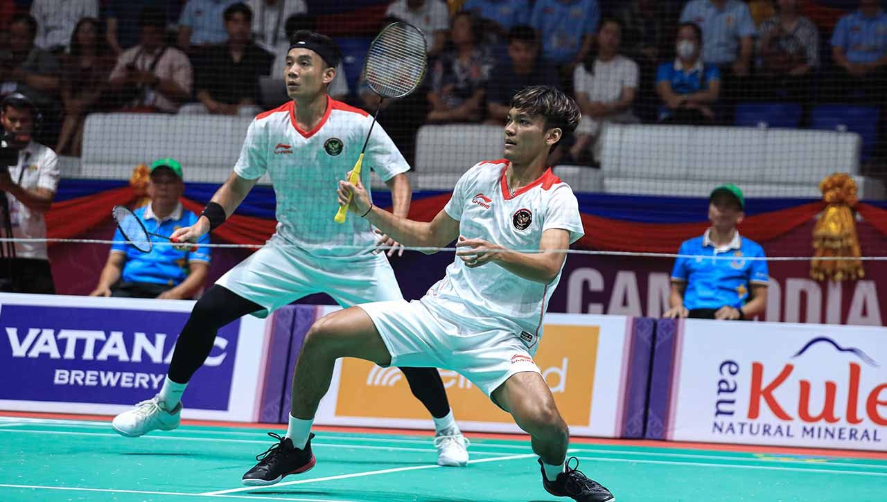 Bagas Maulana/Muhammad Shohibul Fikri sukses menumbangkan unggulan kelima, Choi Sol-gyu/Kim Won-ho, di semifinal Thailand Open 2023, Sabtu (3/6/23), sore WIB. Copyright: © PBSI