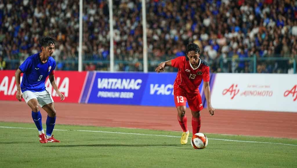 Laga antara Kamboja U-22 vs Timnas Indonesia U-22 di SEA GAMES 2023. (Foto: PSSI) Copyright: © PSSI