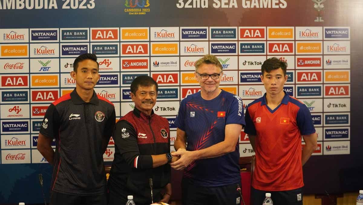 Konfrensi pers jelang pertandingan Timnas Indonesia U-22 vs Vitnam U-22 di SEA Games 2023. Copyright: © PSSI