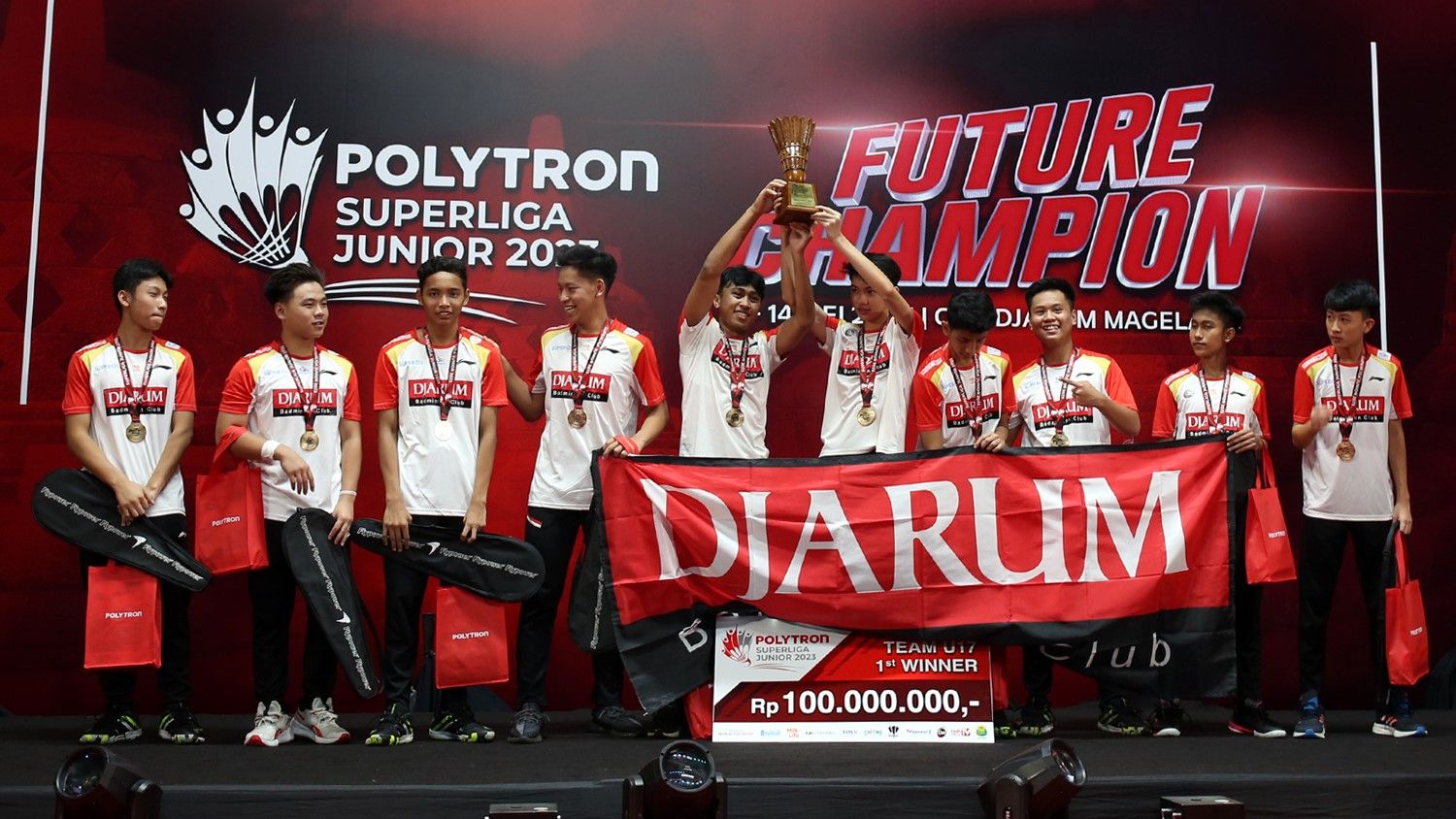 PB Djarum juara Polytron Superliga Junior 2023 U-17 Putra (Foto: Megapro). Copyright: © Megapro