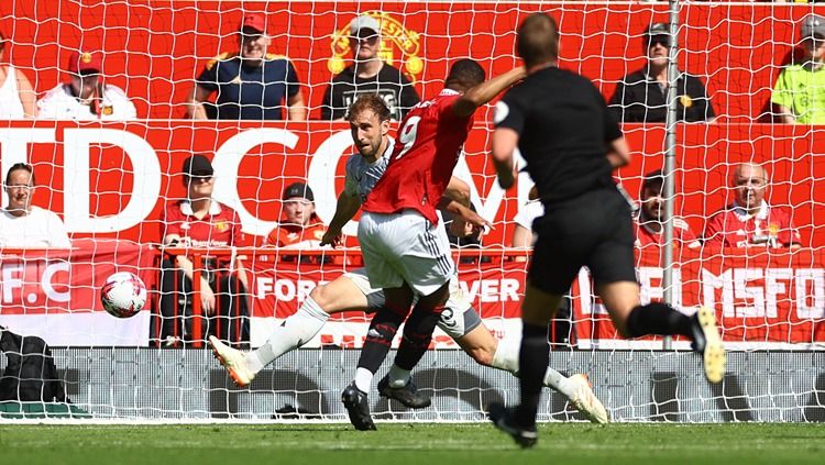 Anthony Martial mencetak gol di laga Manchester United vs Wolverhampton Wanderers (13/05/23). (Foto: REUTERS/Carl Recine) Copyright: © REUTERS/Carl Recine
