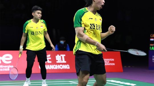 Pasangan ganda putra Indonesia, Leo Rolly Carnando/Daniel Marthin di Piala Sudirman 2023. (Foto: PBSI) Copyright: © PBSI