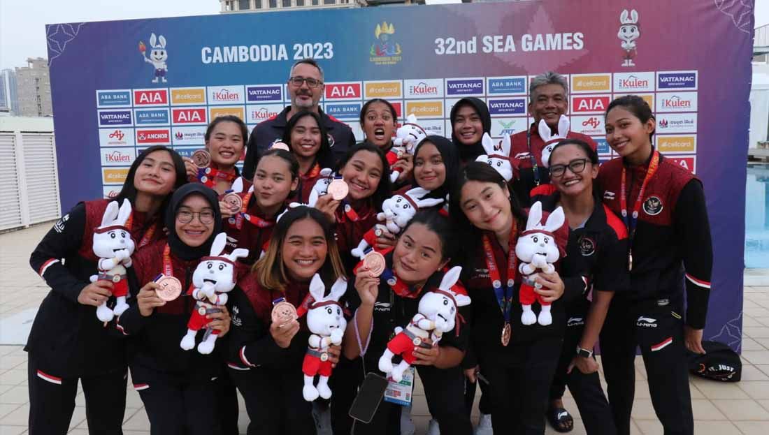 Timnas Indonesia Polo Air Putri di SEA Games 2023 Kamboja. (Foto: PRSI) Copyright: © PRSI