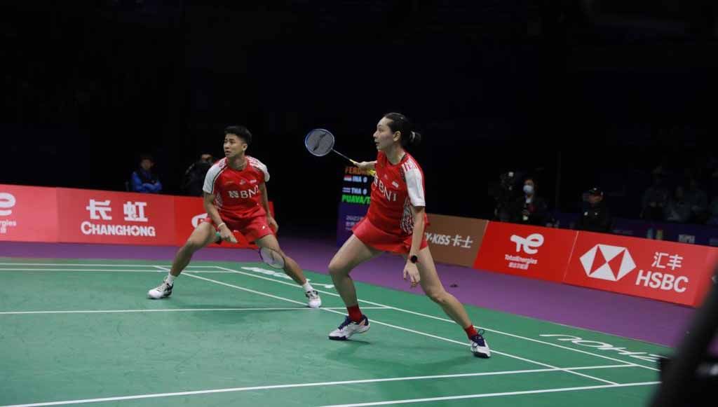 Pasangan ganda campuran Indonesia, Dejan Ferdinansyah/Gloria Emanuelle Widjaja di Piala Sudirman 2023. (Foto: PBSI) Copyright: © PBSI