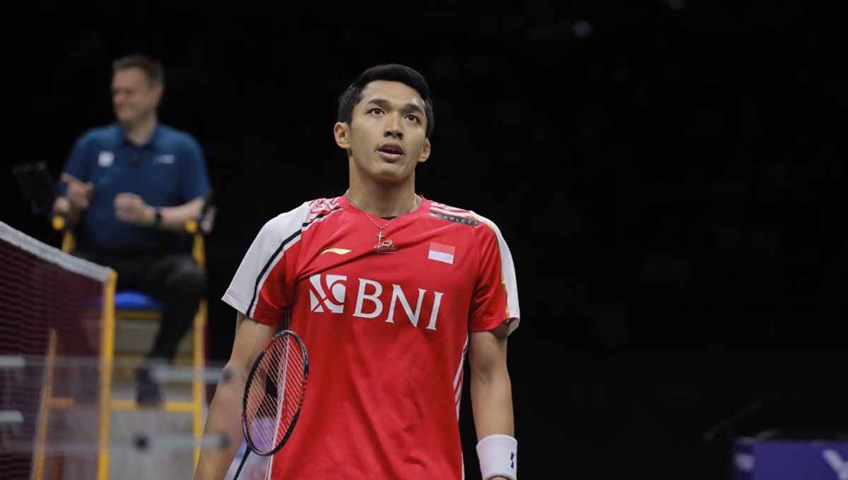 Hasil pertandingan bulutangkis Malaysia Masters 2023 antara Jonatan Christie vs Chi Yu Jen, dimenangkan oleh tunggal putra Indonesia. (Foto: PBSI) Copyright: © PBSI