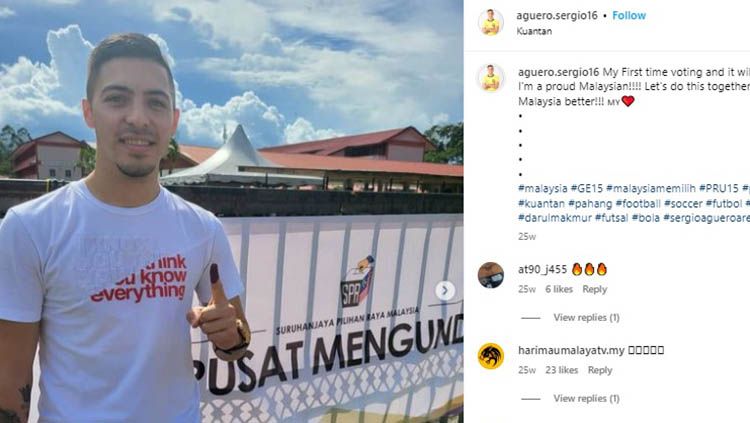 Termasuk Persija Jakarta dan Persib Bandung, tiga klub Liga 1 incar gelandang serang Pahang, Sergio Aguero. Copyright: © Instagram/aguero.sergio16