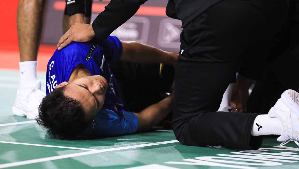 Tunggal putra Indonesia, Christian Adinata mengalami cedera di Malaysia Masters 2023. (Foto: PBSI) Copyright: © PBSI