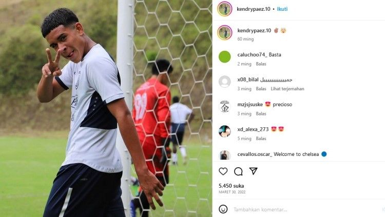 Pemain Ekuador yang dikaitkan dengan Chelsea, Kendry Paez. Foto: instagram/kendrypaez.10. Copyright: © instagram/kendrypaez.10