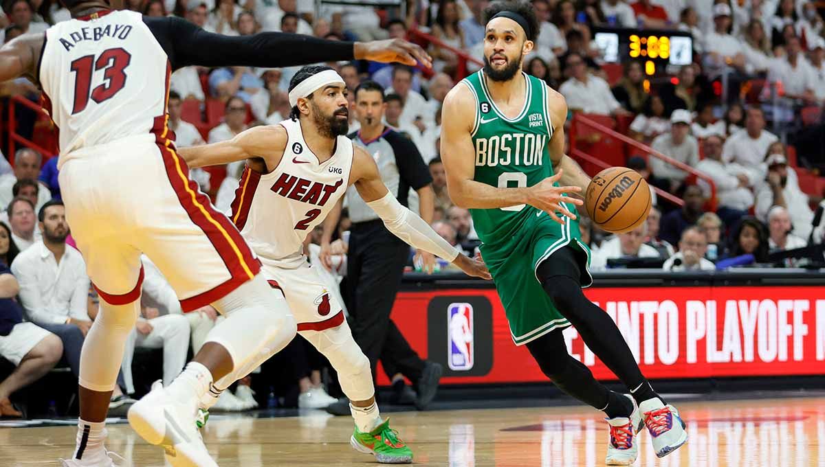 Hasil gim ketujuh final NBA Wilayah Timur, Selasa (30/05/23), Boston Celtics gagal melakukan comeback setelah takluk dari Miami Heat dengan kekalahan 3-4. (Foto: REUTERS/Sam Navarro) Copyright: © REUTERS/Sam Navarro