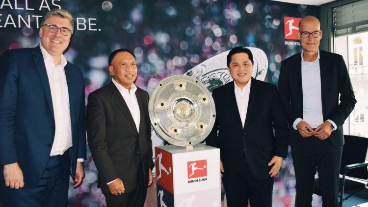 Ketua Umum PSSI, Erick Thohir bersama Wakil Ketua Umum, Zainudin Amali mengunjungi markas salah satu klub Bundesliga Jerman, Eintracht Frankfurt. Copyright: © PSSI