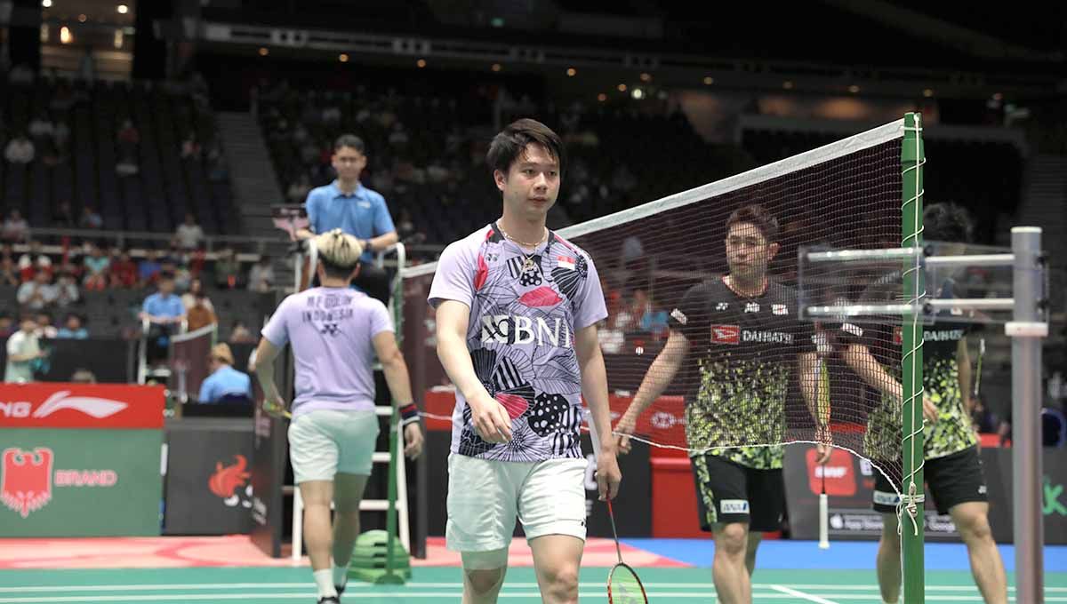 Pesona memikat bintang bulutangkis Indonesia, Kevin Sanjaya, rupanya sukses memikat 4 pebulutangkis cantik seperti Gronya Somerville hingga Ratchanok Intanon. Copyright: © PBSI