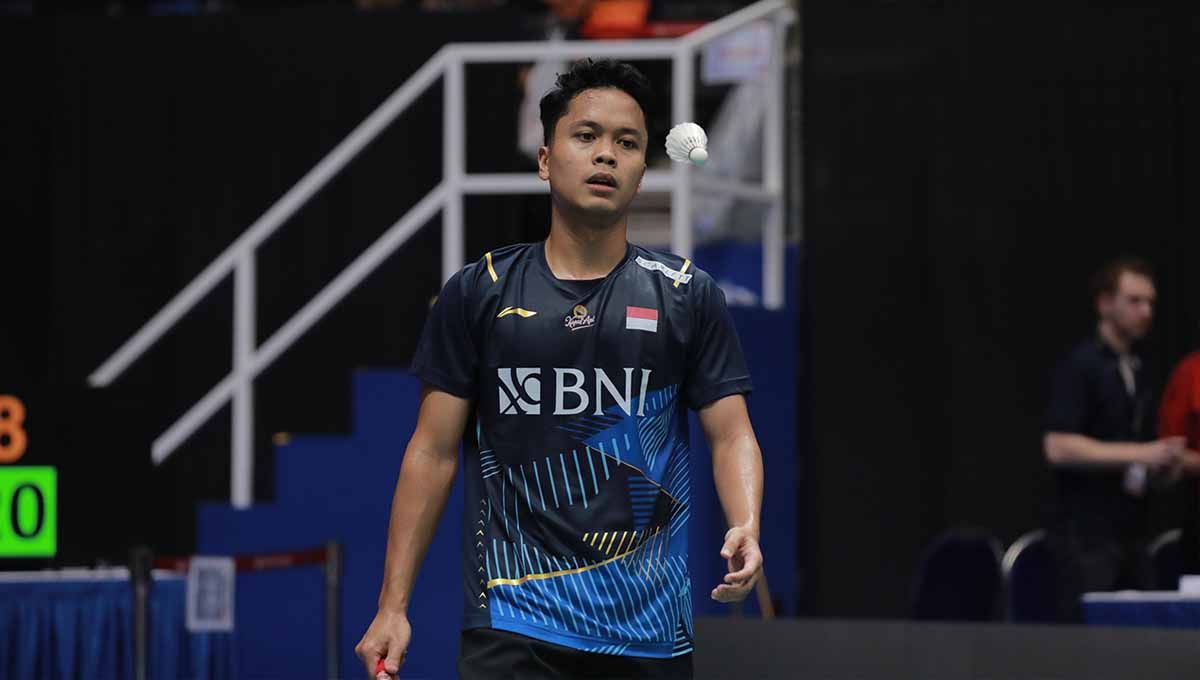 Anthony Sinisuka Ginting membuat BWF takjub karena berpotensi catat sejarah di ajang bulutangkis Singapore Open 2023. (Foto: PBSI) Copyright: © PBSI