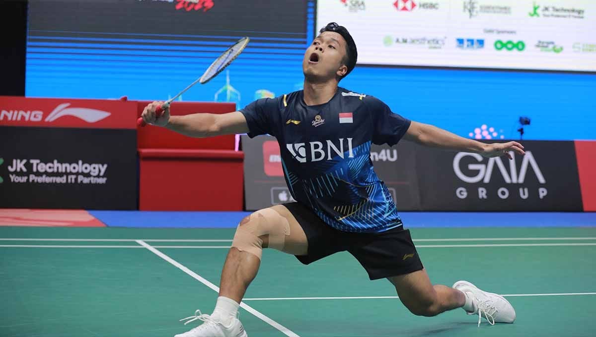 Hasil Singapore Open 2023 antara Anthony Sinisuka Ginting vs Li Shifeng, di menangkan oleh wakil Indonesia pada Jumat (9/6/23). (Foto: PBSI) Copyright: © PBSI