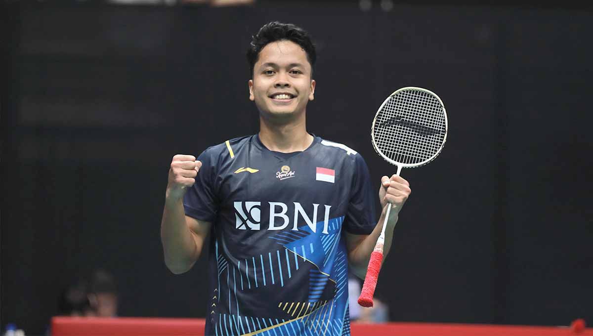 Tunggal putra Indonesia, Anthony Sinisuka Ginting lolos ke semifinal Singapore Open 2023. (Foto: PBSI) Copyright: © PBSI