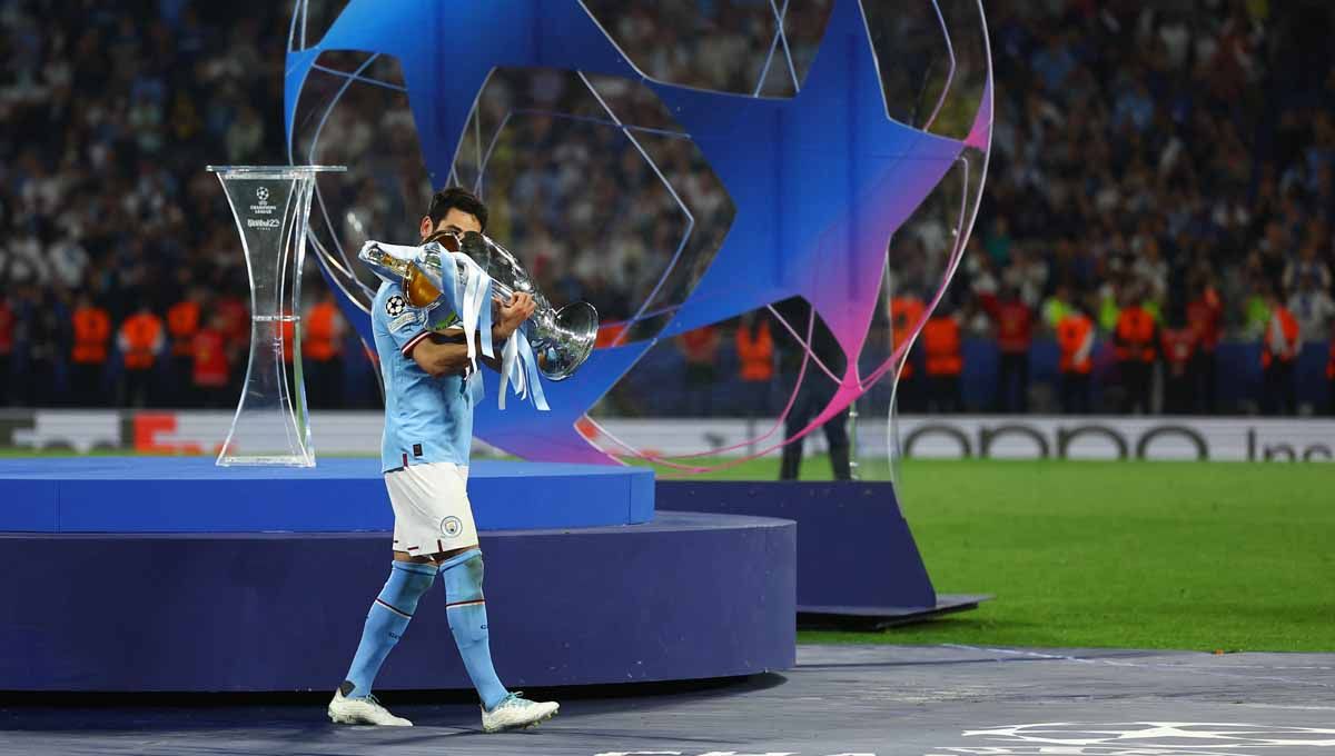 Pemain Manchester City Ilkay Gundogan dalam Final Liga Champions antara Final Manchester City vs Inter Milan, Minggu (11/06/23). (Foto: REUTERS/Molly Darlington) Copyright: © REUTERS/Molly Darlington