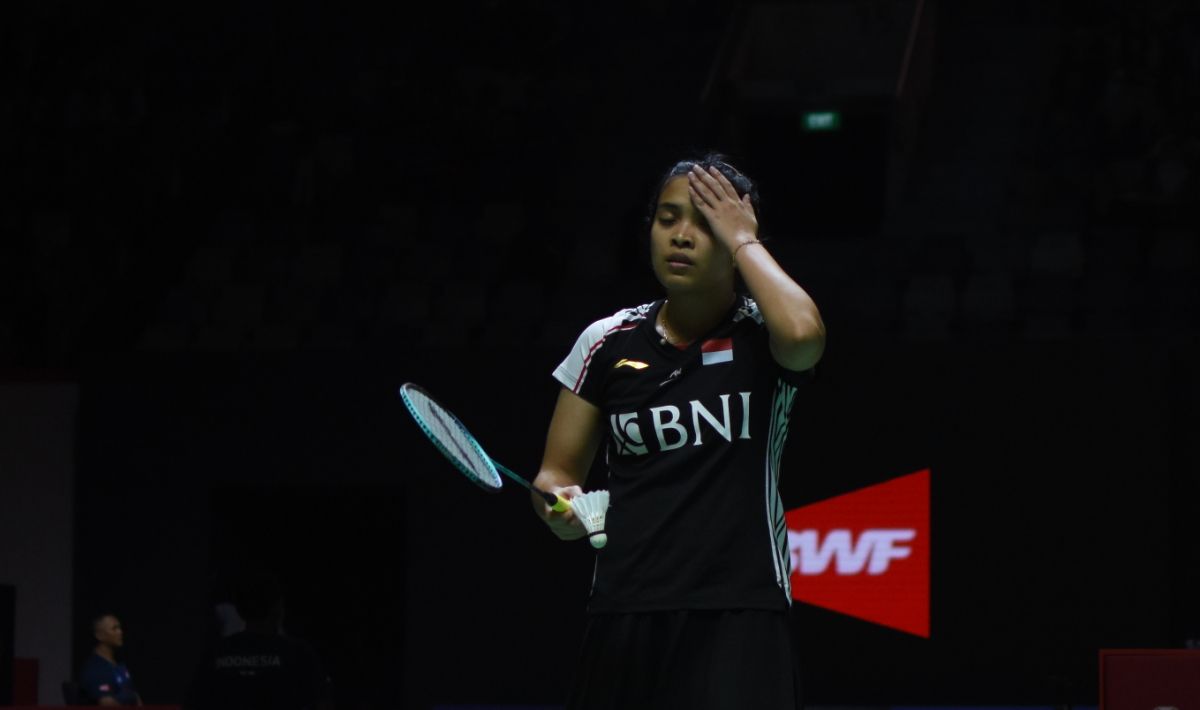 Aksi Gregoria Mariska di Indonesia Open 2023. Copyright: © Herry Ibrahim/INDOSPORT