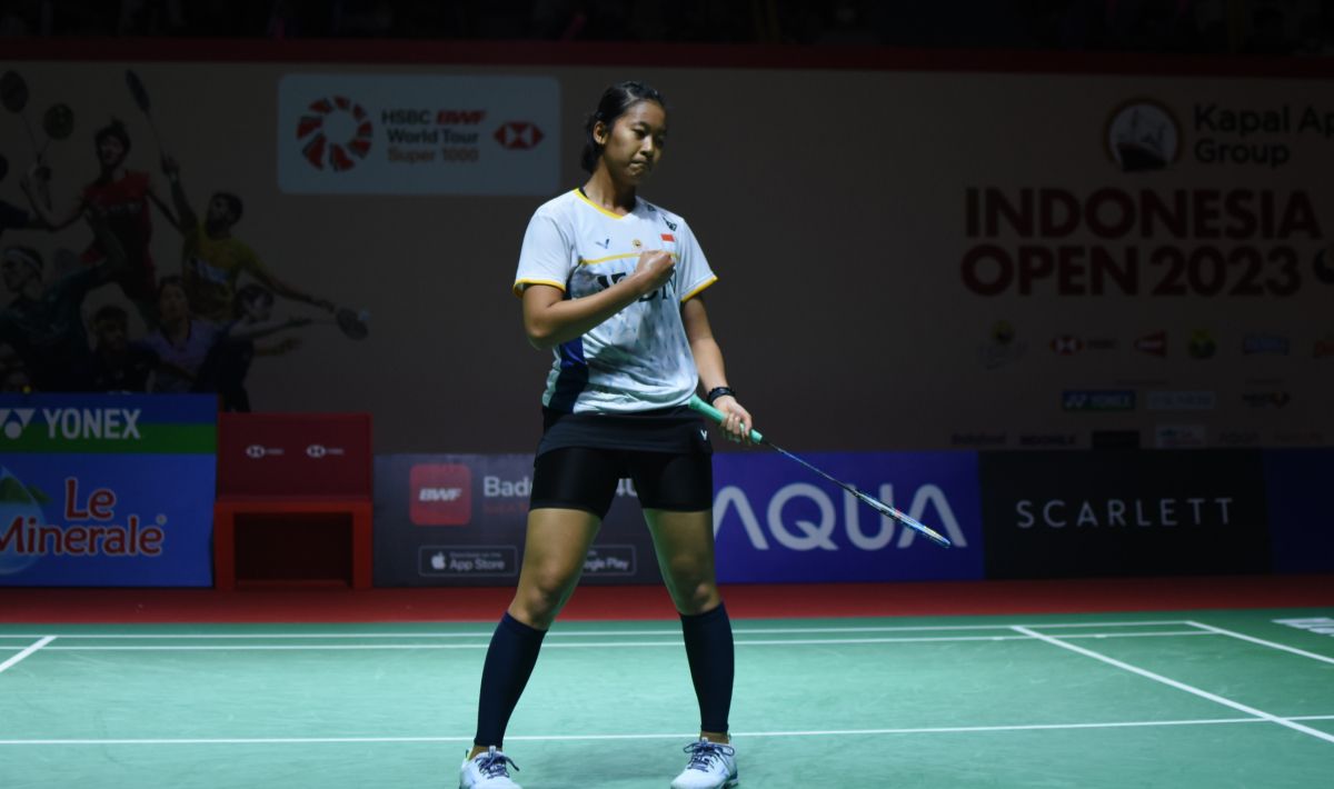 Tunggal putri Indonesia, Putri Kusuma Wardani berhasil melangkah ke babak 16 besar Indonesia Open 2023. Dia mengalahkan wakil Amerika Serikat, Iris Wang. Copyright: © Herry Ibrahim/INDOSPORT