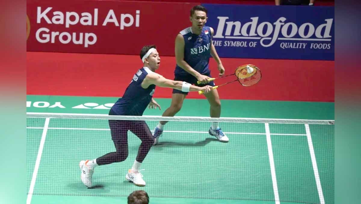 Pasangan ganda putra Indonesia, Fajar Alfian/Muhammad Rian Ardianto selepas laga babak 32 besar Indonesia Open 2023 hari ini, Selasa (13/06/23). (Foto: PBSI) Copyright: © PBSI