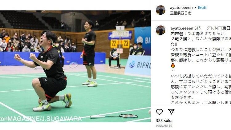 Ayato Endo/Yuta Takei, pasangan ganda putra asal Jepang (Foto: IG @ayato.eeeen) Copyright: © Instagram @ayato.eeeen