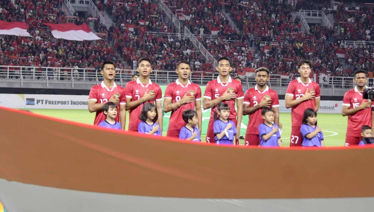 Pertandingan Timnas Indonesia vs Palestina di Stadion Gelora Bung Tomo, Rabu (14/06/23). Copyright: © Fitra Herdian/INDOSPORT