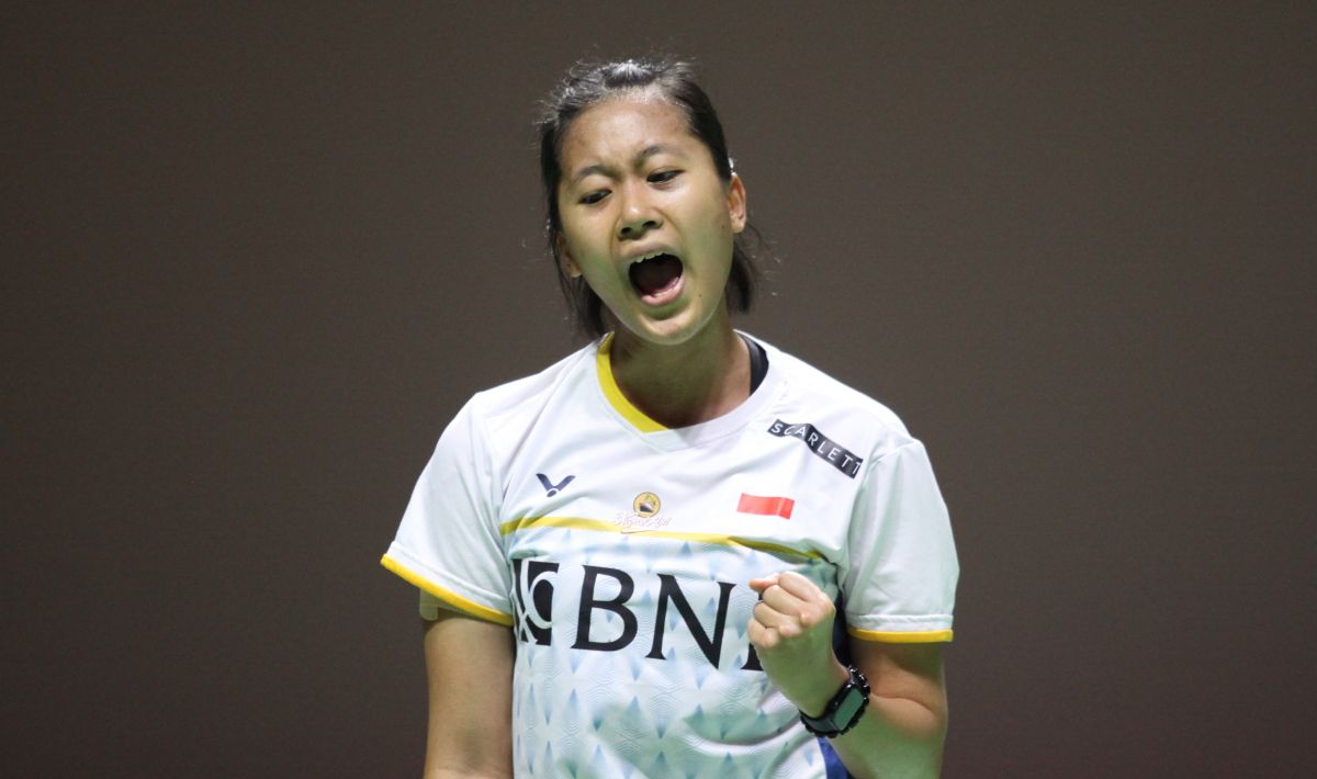 Tikungan tajam melawan tuan rumah Huang Chin Ping mengantarkan tunggal putri Indonesia Putri Kusuma Wardani melaju ke babak perempat final Taipei Open 2023. Foto: Herry Ibrahim/INDOSPORT Copyright: © Herry Ibrahim/INDOSPORT