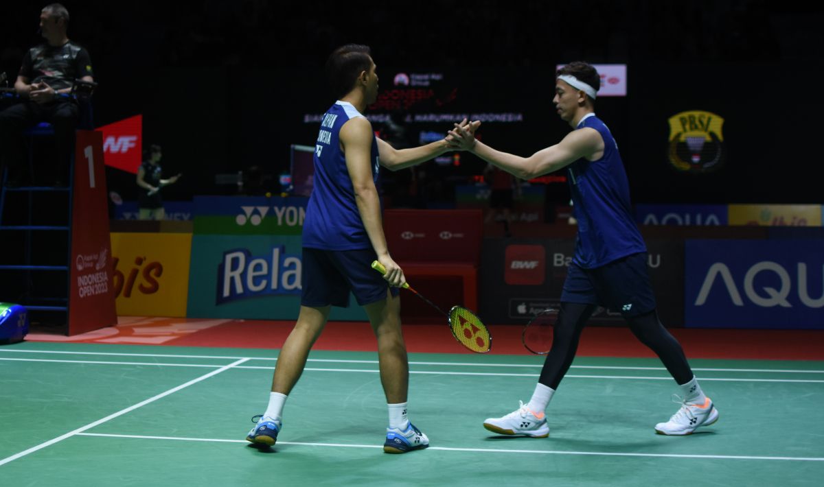 Skill mematikan tulang punggung Indonesia di Korea Open 2023, Fajar Alfian/Muhammad Rian Ardianto jadi sorotan saat hadapi Lu Ching Yao/Yang Po Han. Copyright: © Herry Ibrahim/INDOSPORT