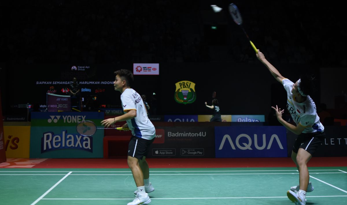 Pemain bulutangkis ganda putri, Apriyani Rahayu/Siti Fadia Silva, menang atas Febriana Dwipuji Kusuma/Amalia Cahaya Pratiwi di 32 besar Hong Kong Open 2023. Foto: Herry Ibrahim/INDOSPORT Copyright: © Herry Ibrahim/INDOSPORT