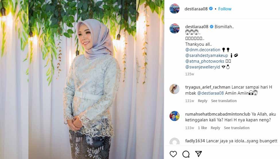 Della Destiara, eks ganda putri Indonesia, yang baru juara lagi. Copyright: © Instagram@destiaraa08