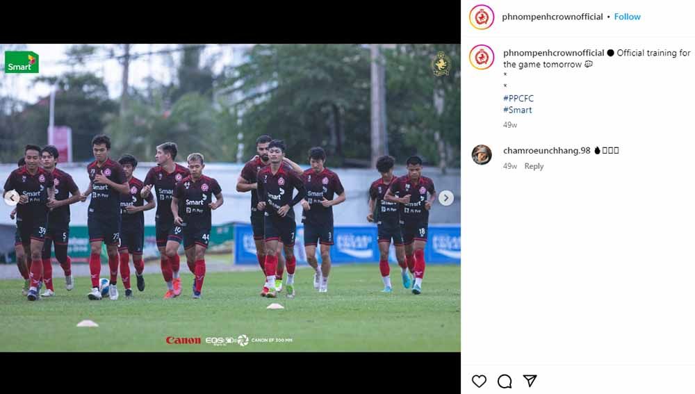 Skuad klub Phnom Penh Crown FC, lawan uji coba PSIS Semarang. (Foto: Instagram@phnompenhcrownofficial) Copyright: © Instagram@phnompenhcrownofficial