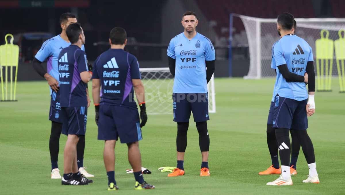 Official Training Timnas Argentina jelang FIFA Matchday melawan Timnas Indonesia di stadion GBK, Minggu (18/06/23). Copyright: © Herry Ibrahim/INDOSPORT