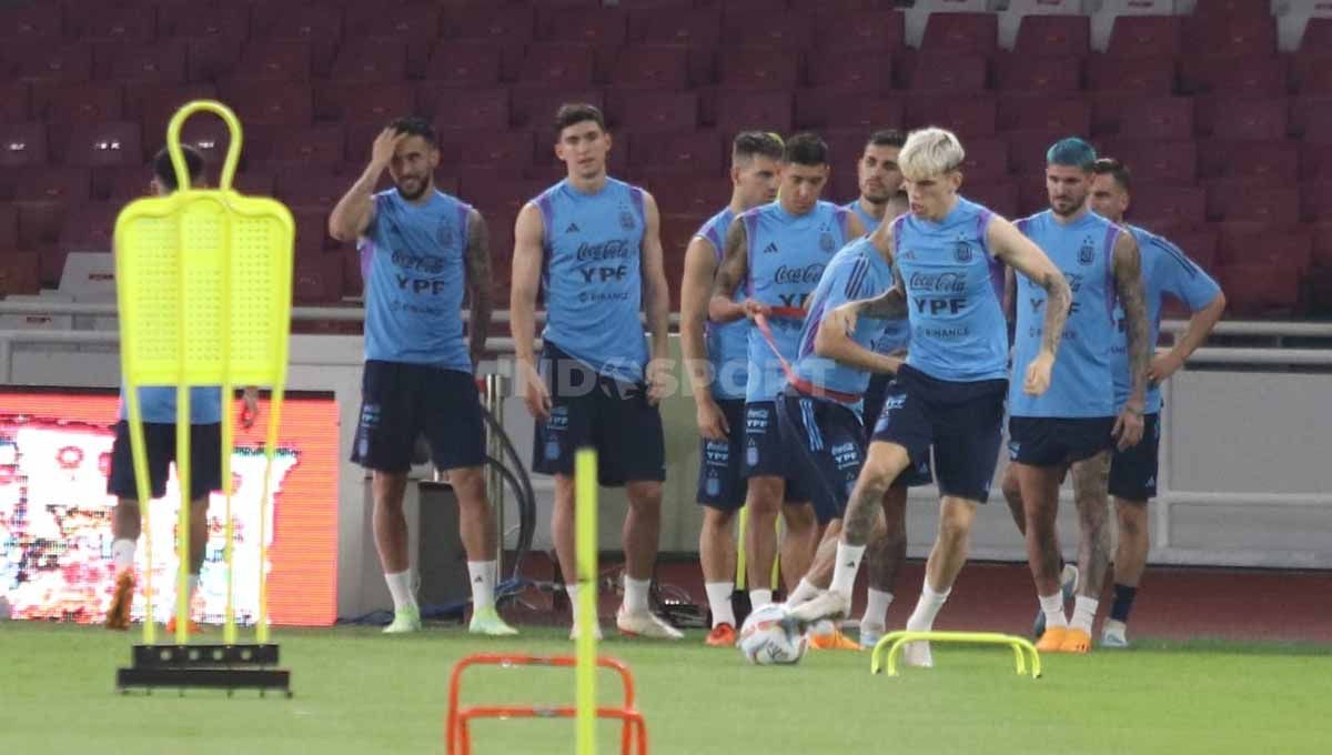 Official Training Timnas Argentina jelang FIFA Matchday melawan Timnas Indonesia di stadion GBK, Minggu (18/06/23). Copyright: © Herry Ibrahim/INDOSPORT