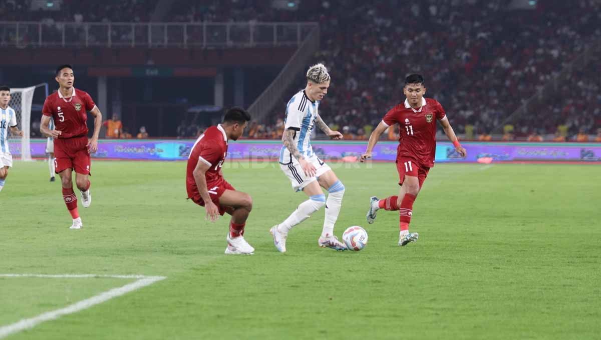 Pertandingan antara Timnas Indonesia vs Argentina dalam laga FIFA matchday di Stadion Gelora Bung Karno (GBK), Senin (19/06/23). Copyright: © Herry Ibrahim/INDOSPORT