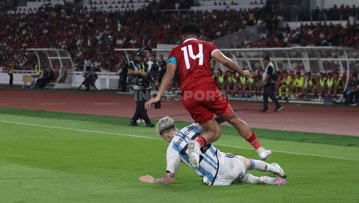 Pertandingan antara Timnas Indonesia vs Argentina dalam laga FIFA matchday di Stadion Gelora Bung Karno (GBK), Senin (19/06/23). Copyright: © Herry Ibrahim/INDOSPORT