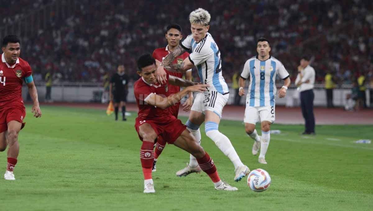 Pertandingan antara Timnas Indonesia vs Argentina dalam laga FIFA matchday di Stadion Gelora Bung Karno (GBK), Senin (19/06/23). Copyright: © Herry Ibrahim/INDOSPORT