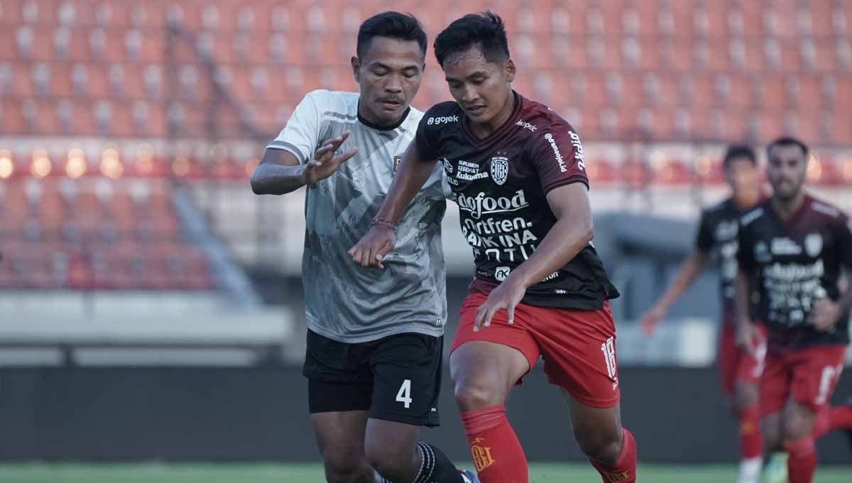 Laga uji coba Bali United vs Dewa United di Gianyar (Bali). (Foto: MO Bali United) Copyright: © MO Bali United