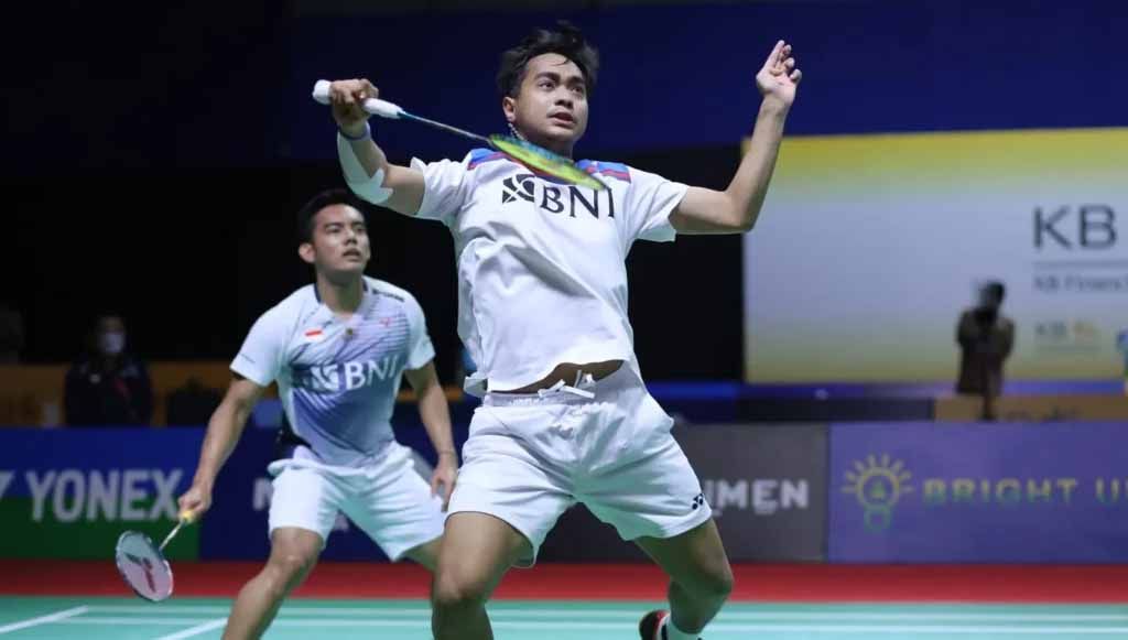 Sudah bocor duluan, intip momen latihan mengerikan pasangan baru Kevin Sanjaya Sukamuljo/Rahmat Hidayat jelang debutnya di sejumlah turnamen bulutangkis. Copyright: © PBSI