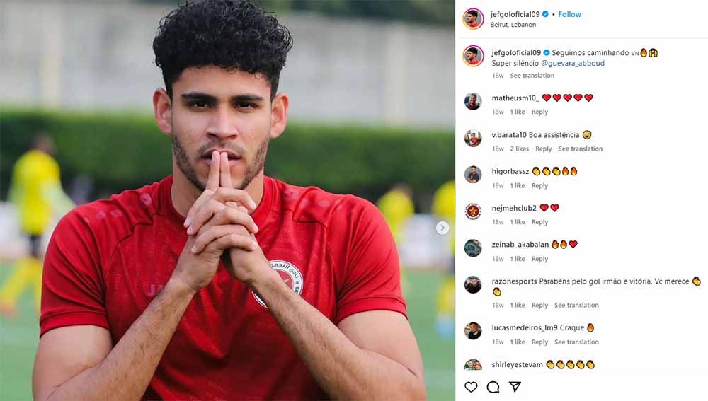 Persik dikabarkan akan mendatangkan pemain asal Brasil, Jefinho sebagai pengganti Pedro Paulo Alves untuk Liga 1 2023/2024. (Foto: Instagram@jefgoloficial09) Copyright: © Instagram@jefgoloficial09