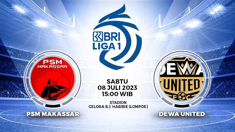 Prediksi Pertandingan antara PSM Makassar vs Dewa United (RBI Liga 1). Copyright: © Grafis: Yuhariyanto/INDOSPORT