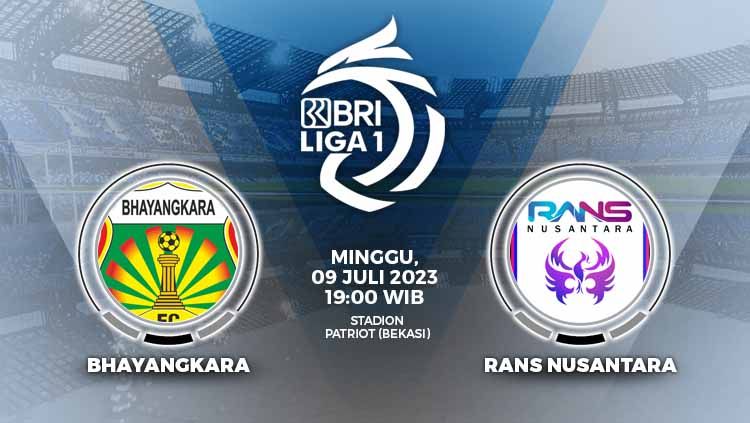 Prediksi pertandingan Liga 1 2023-2024 antara Bhayangkara FC menghadapi RANS Nusantara FC, pada Minggu (09/07/23) pukul 19.00 WIB diyakini bakal berlangsung men Copyright: © Grafis: Yuhariyanto/INDOSPORT
