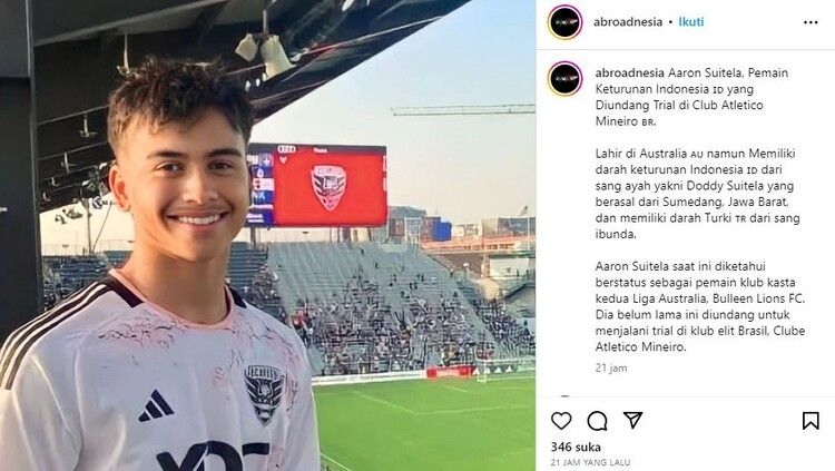 Aaron Liam Suitela, pemain berdarah Indonesia-Turki yang mengikuti seleksi Timnas Indonesia U-17, tapi kini dicoret Bima Sakti. Foto: IG @abroadnesia. Copyright: © Instagram @abroadnesia