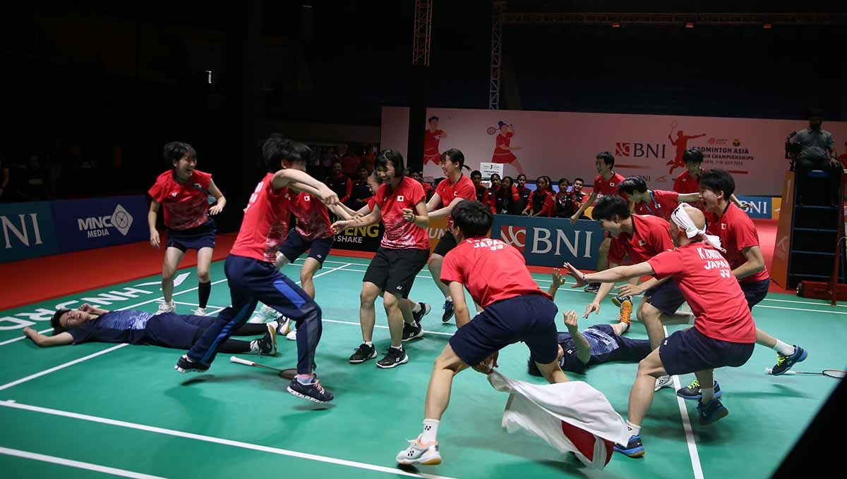 Selebrasi Tim Jepang di Badminton Asia Championships 2023. (Foto: PBSI) Copyright: © PBSI