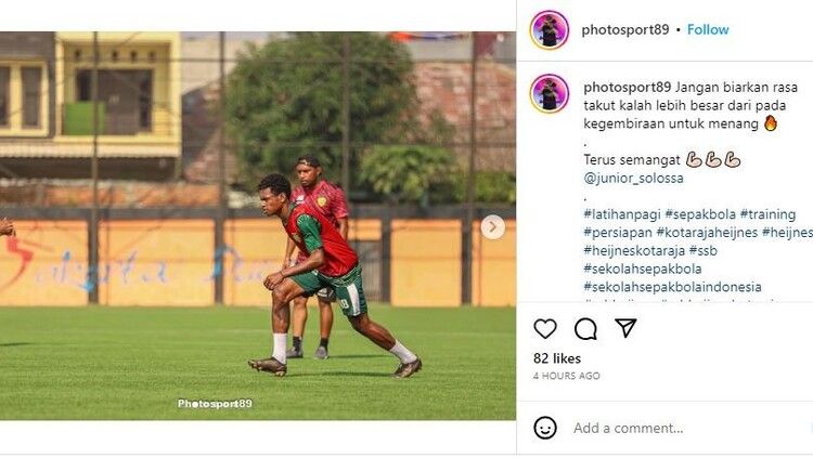 Thobias Solossa, keponakan Boaz Solossa yang merintis karier jadi pesepak bola profesional (Foto: IG @photosport89 / IG @junior_solossa) Copyright: © IG @photosport89 / IG @junior_solossa