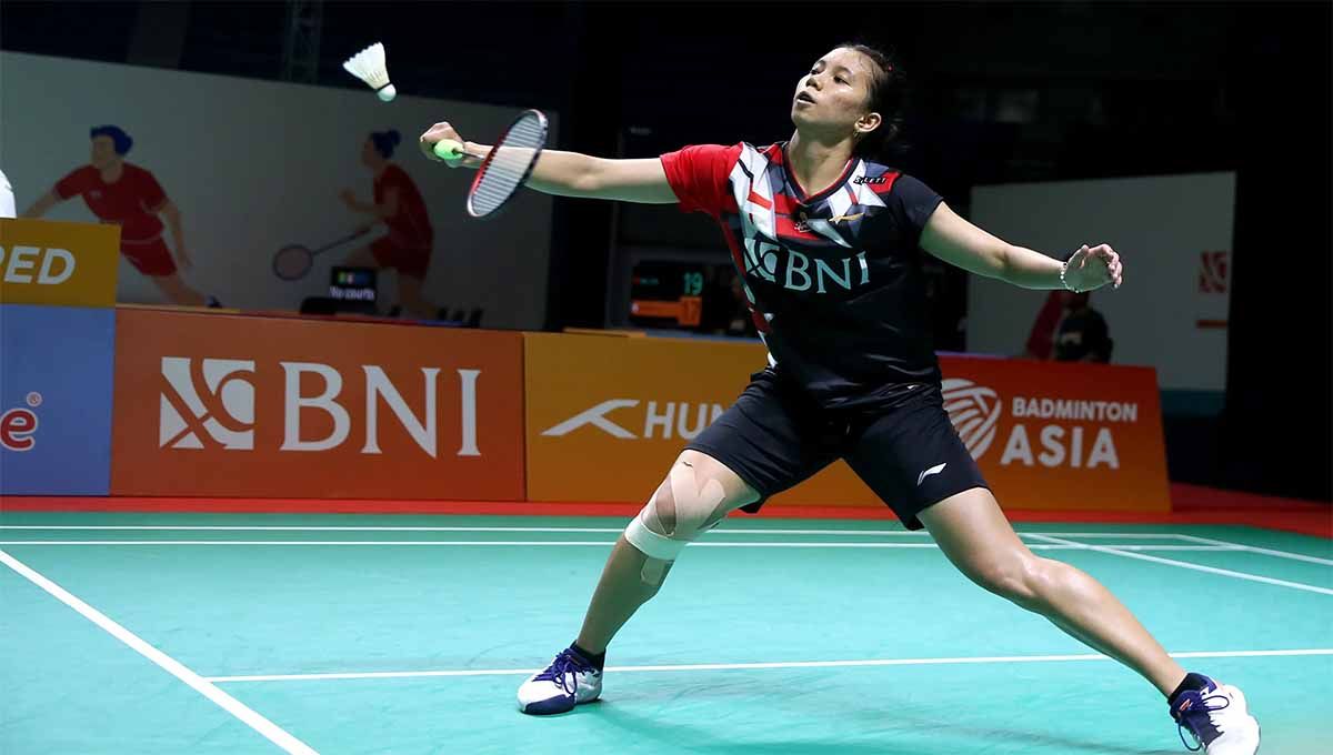 Tunggal putri Indonesia, Ruzana di semifinal ajang BNI Badminton Asia Junior Championships (AJC) 2023. (Foto: PBSI) Copyright: © PBSI