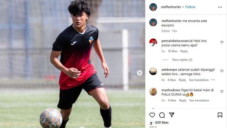 Staffan Qabiel Horito, pemain diaspora yang sempat dipanggil seleksi Timnas Indonesia U-17, kini jalani trial di klub Spanyol. (Foto: IG @staffanhorito) Copyright: © Instagram @staffanhorito