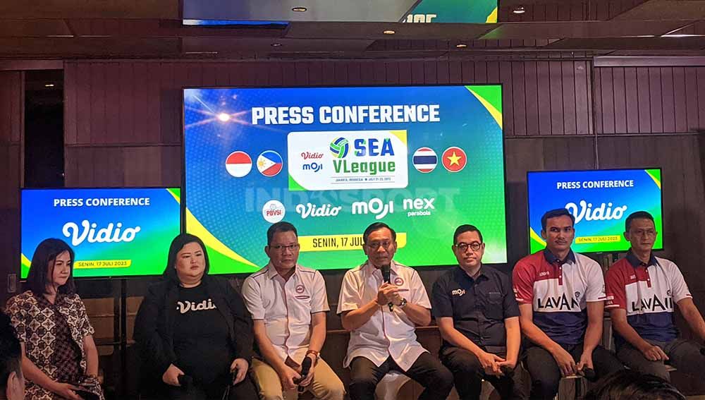 Press Conference Jelang Sea V League 2023, Senin (17/07/23). Copyright: © Ammara Marthiara/INDOSPORT