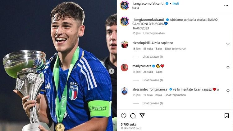 Membedah kualitas Giacomo Faticanti, kapten Timnas muda Italia calon pengganti sempuran Sandro Tonali di raksasa Liga Italia (Serie A), AC Milan. Copyright: © instagram@_iamgiacomofaticanti_