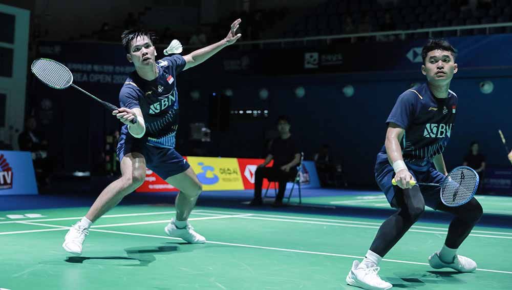 Ganda putra Indonesia, Leo Rolly Carnando/Daniel Marthin mulus lolos tanpa keringat ke babak 16 besar French Open 2023. (Foto: PBSI) Copyright: © PBSI